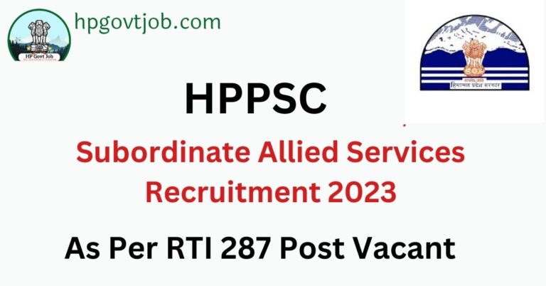 HPPSC Subordinate Allied Services Recruitment 2023