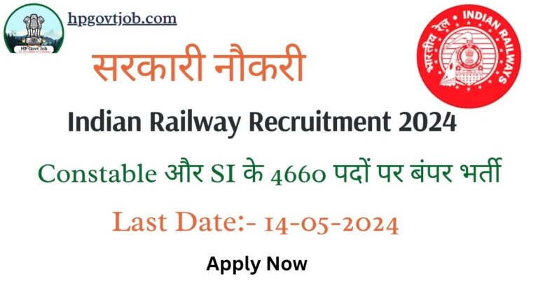 RPF Constable & SI Recruitment 2024 – Apply Online for 4660 Posts