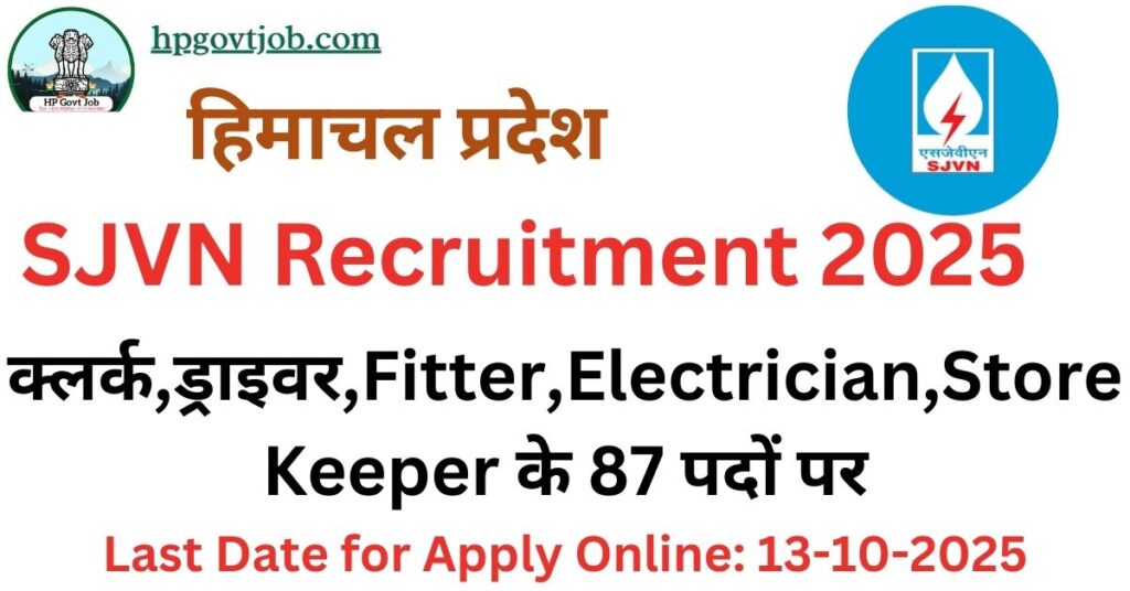 SJVN Workman Trainee Recruitment 2025