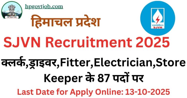SJVN Workman Trainee Recruitment 2025