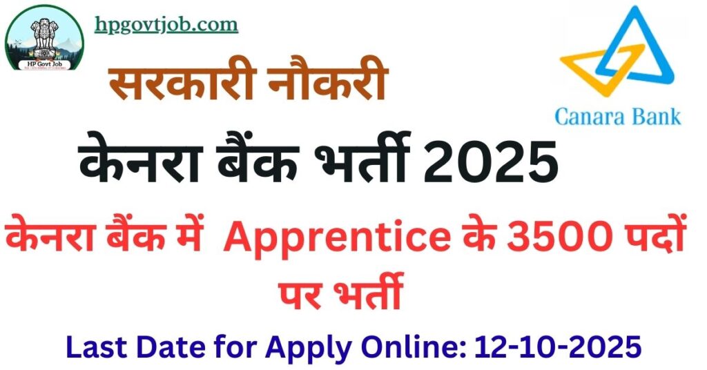 Canara Bank Apprentice Recruitment 2025