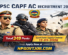 UPSC CAPF AC Recruitment 2026- Apply Online for 349 Posts