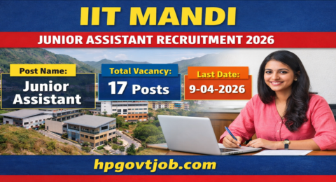 IIT Mandi Junior Assistant Recruitment 2026 Apply online for 17 Posts