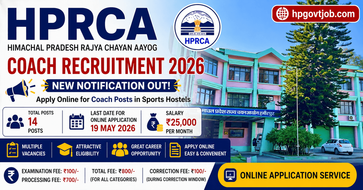 HPRCA Coach Recruitment 2026 - Apply Online for 14 Posts